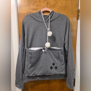 Pet Cat Dog Pouch Hoodies Pullover Sweater Pocket  Cat Dog Holder Carrier Size M